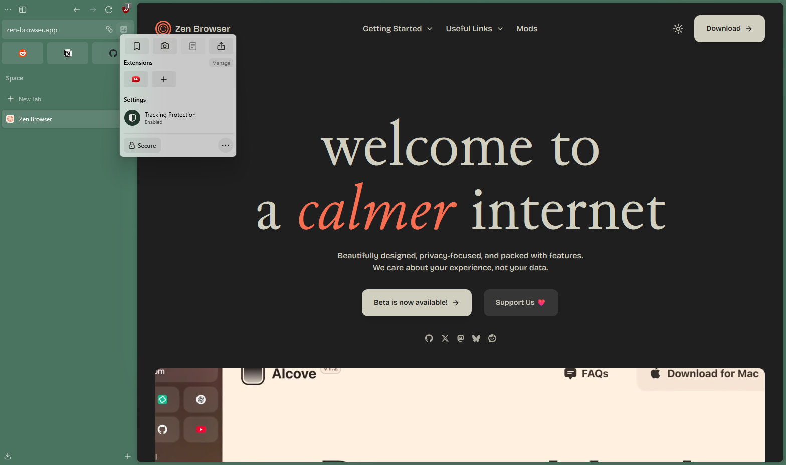 Extensions Button