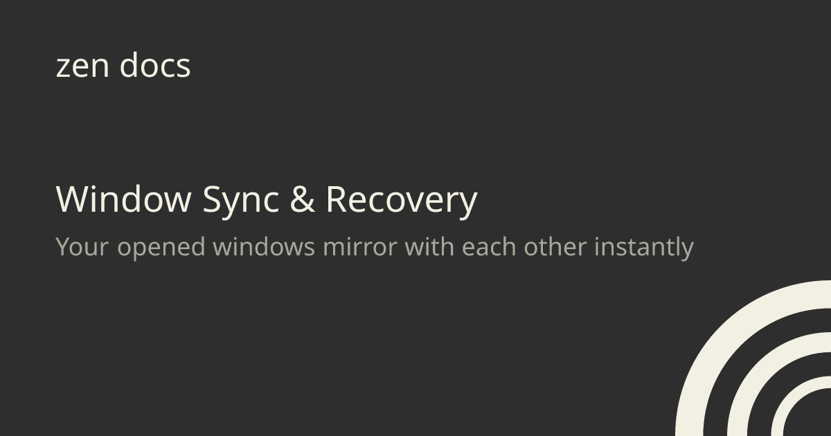 Window Sync & Recovery